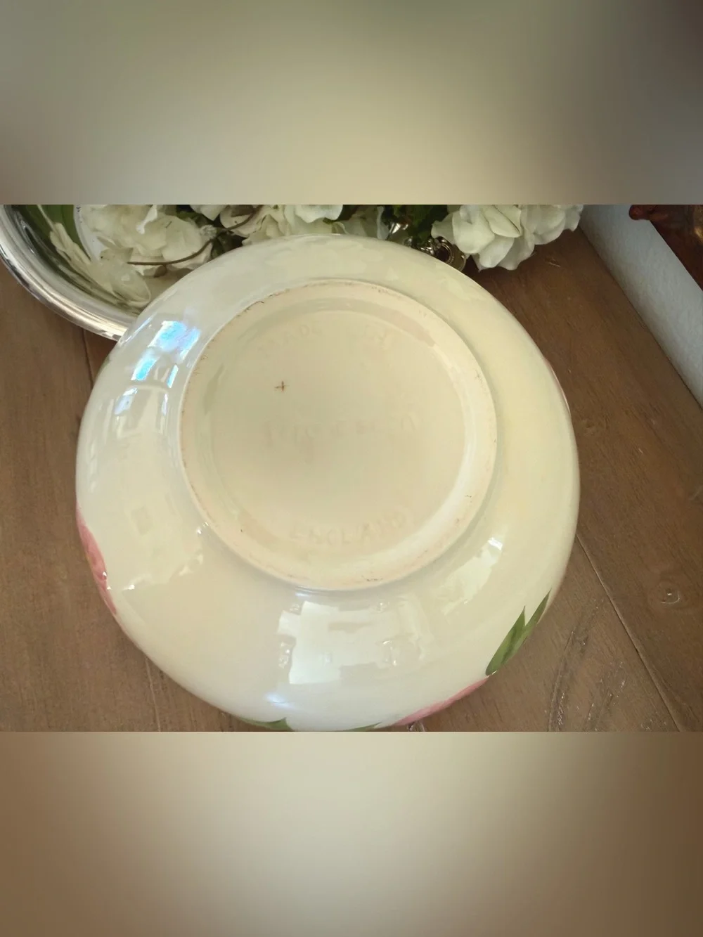 Vintage Franciscan Desert Rose 10” Serving Salad Bowl Pink Roses Excellent